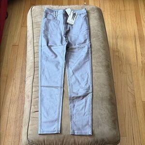 Silver Wet Look Jeans